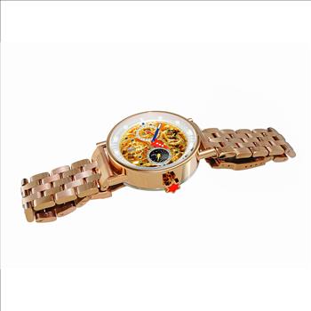 Adee Kaye Skeleton Automatic -21 Jewels Movement , Sun and Moon Phase, AK2266-40_RG, Retail at $750.00