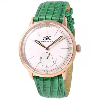 ADEE KAYE WATCHES 21 JEWELS AUTOMATIC MECHANICAL , DOME CRYSTAL, AK9044-MRG_LGN  RETAIL AT $600.00
