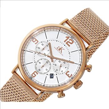 ADEE KAYE WATCHES, Chronograph Movement, 24-hr counter date Dial, AK6178-MRGWT_MESH, RETAIL AT (MSRP: $745.00)