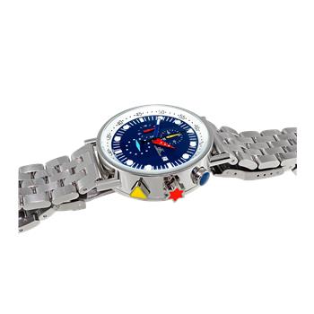 ADEE KAYE WATCHES, CHRONOGRAPH MOVEMENT, STAINLESS STEEL CASE AND BAND,  MULTI- COLOR HANDS , AK2268-20_BU - RETAIL AT $675.00