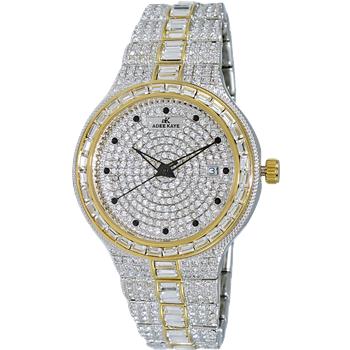 ADEE KAYE WATCHES, DATE -3 HANDS PAVE DIAL, ACCENTED WITH CRYSTAL STONE, AK2525-M2G - RETAIL AT (MSRP: $495.00)