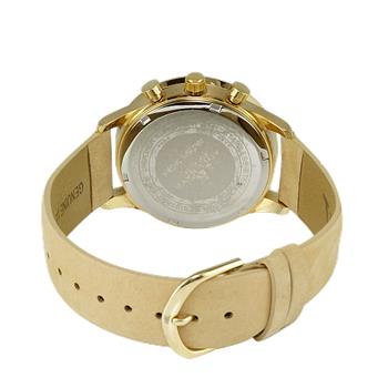 ADEE KAYE WATCHES, DUAL ADEE KAYE TIME OF 24 HOUR REGULATOR, GOLD TONE CASE. AK7501-MGBU-LTAN, RETAIL AT $245.00