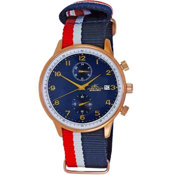 ADEE KAYE WATCHES, DUAL TIME OF 24 HOUR REGULATOR, ROSETINE CASE AND BAND. AK7501-RG_BUGO-NYB, RETAIL AT (MSRP: $245.00)