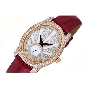 ADEE KAYE WATCHES, LADIES MOTHER OF PEARL DIAL WITH AUSTRIAN STONE, AK2003-L RG- RETAIL AT (MSRP: $345.00)