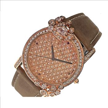 ADEE KAYE WATCHES, LAIED ROSE TONE, AUSTRIAN CRYSTAL, AK2000-LRGBN, RETAIL AT (MSRP: 248.00)