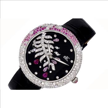Adee kaye Watches, Multi- color Austrian crystal, Quartz Movement, AK2118-LBK - RETAIL AT (MSRP: $345.00)