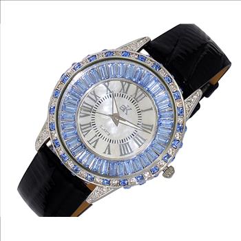 ADEE KAYE WATCHES, MULTI-COLOR STONES, MOTHER OF PEARL 3-HANDS DIAL, AK2524-LBU - RETAIL AT (MSRP: 345.00)