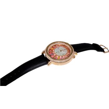 ADEE KAYE WATCHES, MULTI-COLOR STONES, MOTHER OF PEARL 3-HANDS PINK DIAL,ROSETONE  AK2112-L RETAIL AT (MSRP: 345.00)