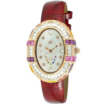 ADEE KAYE WATCHES, MUTLI- COLOR STONE, MOTHER OF PEARL DIAL, AK2113-LRG , RETAIL AT (MSRP: $300.00)