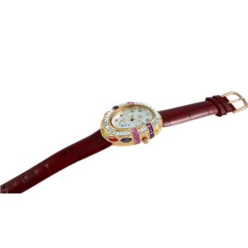 ADEE KAYE WATCHES, MUTLI- COLOR STONE, MOTHER OF PEARL DIAL, AK2113-LRG , RETAIL AT (MSRP: $300.00)