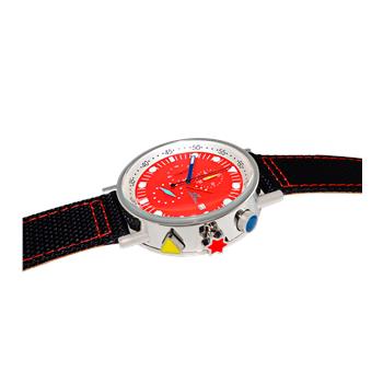 ADEE KAYE WATCHES,CHRONOGRAPH MOVEMENT,RED DIAL,  MULTI- COLOR HANDS ,AK2267-40RD - RETAIL AT (MSRP: $600.00)