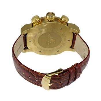 ADEE KAYE WATCHES,Double layer dial, Chronograph  Movement, Genuine Leather band, AK7280-MG-RDO, RETAIL AT $775.00