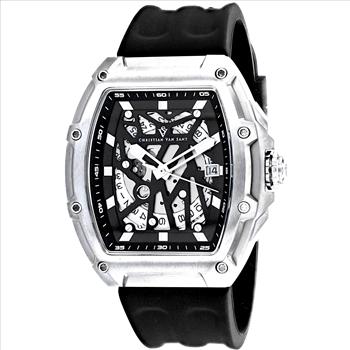 Christian Van Sant Odyssey Watch | Swiss Automatic - Skeleton Black Dial Watch CV6190 Retail at (MSRP $ 1,495)