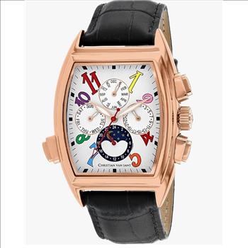 Christian Van Sant Watches, Men's  Automatic, Sun-Moon Phase, Rose tone White Dial CV2136, Retail at (MSRP: $1,795.00)
