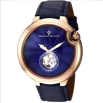 Christian Van Sant Watches Men's  Cyclone Automatic, Blue Dial - Rose tone CV0143, RETAIL AT (MSRP: $1,295.00)