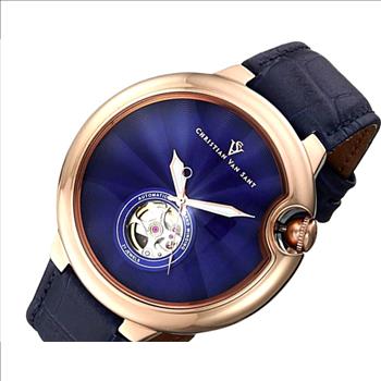 Christian Van Sant Watches Men's  Cyclone Automatic, Blue Dial - Rose tone CV0143, RETAIL AT (MSRP: $1,295.00)