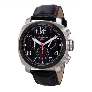 Christian Van Sant Watches Men's  Grand Python Swiss Quartz  Analog Display  Black Watch, - Retail at (MSRP: $1,090)