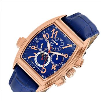 Christian Van Sant Watches, Men's  Grandeur Automatic ,Sun-Moon Phase, Rose tone Blue Dial CV2140, Retail at (MSRP: $1,795.00)