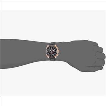 Christian Van Sant Watches, Men's Rose tone case, Black Dial, Leather strap, Black dial, Retail At (MSRP: $1,095.00)