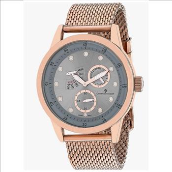Christian Van Sant Watches, Men's Rose tone, Grey dial, Quartz movement, 3 ATM.CV8718-  Retail At (MSRP: $495.00)