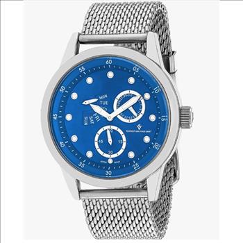 Christian Van Sant Watches, Men's  Stainless steel case and bracelet, Blue dial, CV8717-  Retail At (MSRP: $450.00)