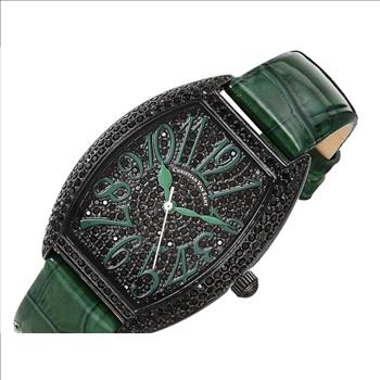 Christian Van Sant Watches, Women's  IP-Black tone, w/ setting Stone,  Black/Green dial, CV4825 Retail at (MSRP: $750.00)