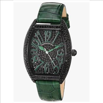 Christian Van Sant Watches, Women's  IP-Black tone, w/ setting Stone,  Black/Green dial, CV4825 Retail at (MSRP: $750.00)