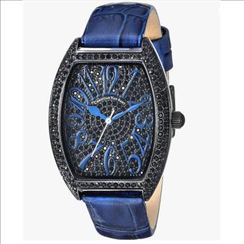 Christian Van Sant Watches Women's  IP-Black tone, w/ setting Stone, Blue/Black dial CV4824 , Retail at (MSRP: $750.00)