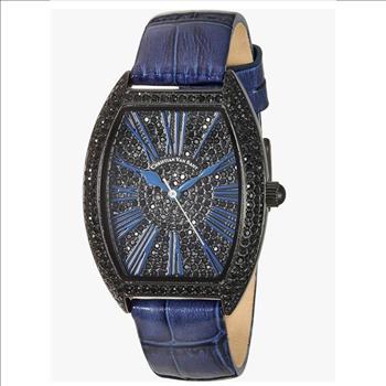 Christian Van Sant Watches Women's IP-Black tone w/ setting Stone, Blue dial and strap, CV4845 Retail at (MSRP: $750.00)