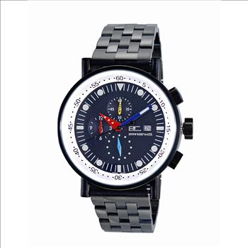 CHRONOGRAPH MOVEMENT, STAINLESS STEEL CASE AND BAND,  MULTI- COLOR HANDS , LCBC2223-IPBK/BU - RETAIL AT $675.00