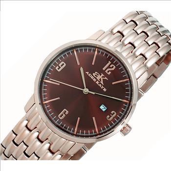 DOME MINERAL CRYSTAL, 3-HANDS DATE DIAL, AK8224-MRGBN - RETAIL AT (MSRP: $345.00)