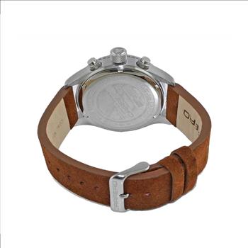 LeChateau - Chronograph Epson VR33 Muscle Movement, Black Dial Stainless Steel Case and Brown Strap , Retail at (MSRP:$1,475.00)