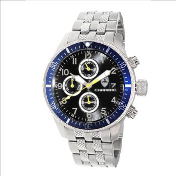 LeChateau - Chronograph Epson VR33 Muscle Mov't, Stainless Steel Case and Band , CS17733BKBU, Retail at (MSRP:$1,475.00)