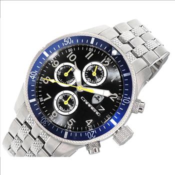 LeChateau - Chronograph Epson VR33 Muscle Mov't, Stainless Steel Case and Band , CS17733BKBU, Retail at (MSRP:$1,475.00)