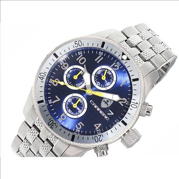 LeChateau - Chronograph Epson VR33 Muscle Mov't, Stainless Steel Case and Band , CS17733WT_BU, Retail at (MSRP:$1,475.00)