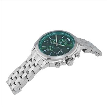 Lechateau,  Chronograph Mov't, Green 24-HR -Date Dial, Stainless Steel case and Band, (MSRP: $495.00)