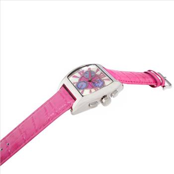 LeChateau, Ladies ISA- Swiss Chronograph movement, Mother of Pearl Dial, Fuchsia - Coral red Color, MSRP: $695.00