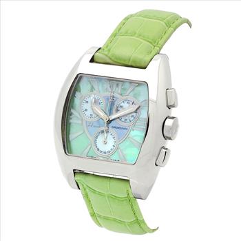 LeChateau, Ladies ISA- Swiss Chronograph movement, Mother of Pearl Dial, Light Green Color, MSRP: $695.00