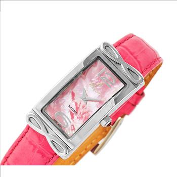 LeChateau, Ladies Swiss Quartz movement, Mother of Pearl Dial, Genuine Leather Band, Fuchsia Color, MSRP: $495.02
