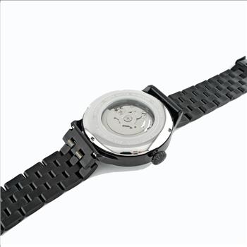 Lechateau, Men's 24-JEWELS AUTOMATIC, WITH HEART BEAT CURVE BLACK DIAL, BLACK-IP TONE CASE AND BAND (MSRP: $2,268.00)