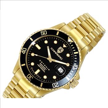 LeChateau Men's Automatic - Magnifying Date Dial with Exhibition Back  - C1G888BK Retail at (MSRP: $ 2,124.00)