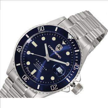 LeChateau Men's Automatic - Magnifying Date Dial with Exhibition Back case - LC1S888BU - Retail at (MSRP: $ 2,124.00)