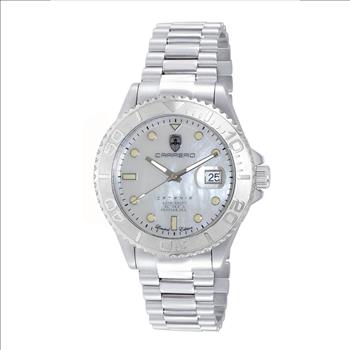 LeChateau Men's Automatic - Magnifying Date, MOP Dial with Exhibition Back, C1S266WT- Retail at (MSRP: $ 2,124.00)