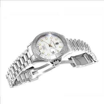 LeChateau Men's Automatic - Magnifying Date, MOP Dial with Exhibition Back, C1S266WT- Retail at (MSRP: $ 2,124.00)