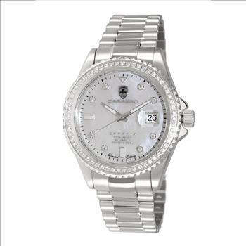 LeChateau Men's Automatic NH35-24 JEWEL, 1CT GENUINE SAPPHIRE STONES, MOP DIAL, C1S787WT RETAIL AT (MSRP: $S2,868.00)