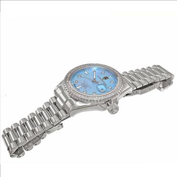 LeChateau Men's Automatic NH35-24 JEWEL, GENUINE SAPPHIRE STONES, BLUE MOP DIAL, (MSRP: $S2,868.00)