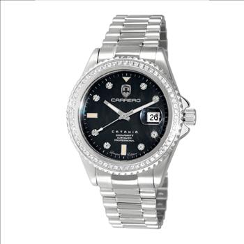 LeChateau Men's Automatic NH35-24 JEWEL, GENUINE SAPPHIRE STONES, MOP DIAL, C1S787BK RETAIL AT (MSRP: $S2,868.00)