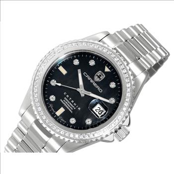 LeChateau Men's Automatic NH35-24 JEWEL, GENUINE SAPPHIRE STONES, MOP DIAL, C1S787BK RETAIL AT (MSRP: $S2,868.00)