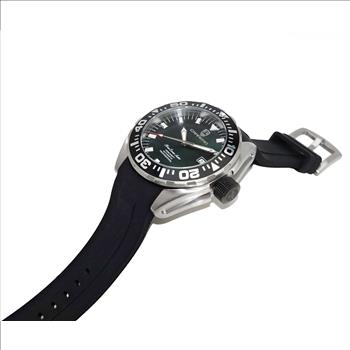LeChateau, Men's Automatic NH35-24 JEWEL Mov't, Black MOP- Dial - Black Bezel, Silicon Band,  C1S8925-BK - MSRP: $2,388.00