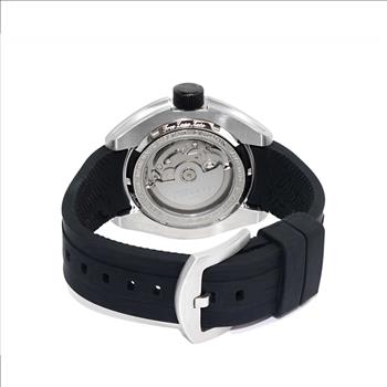 LeChateau, Men's Automatic NH35-24 JEWEL Mov't, Black MOP- Dial - Black Bezel, Silicon Band,  C1S8925-BK - MSRP: $2,388.00